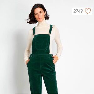 Modlcloth potluck green corduroy overalls size Large NWT